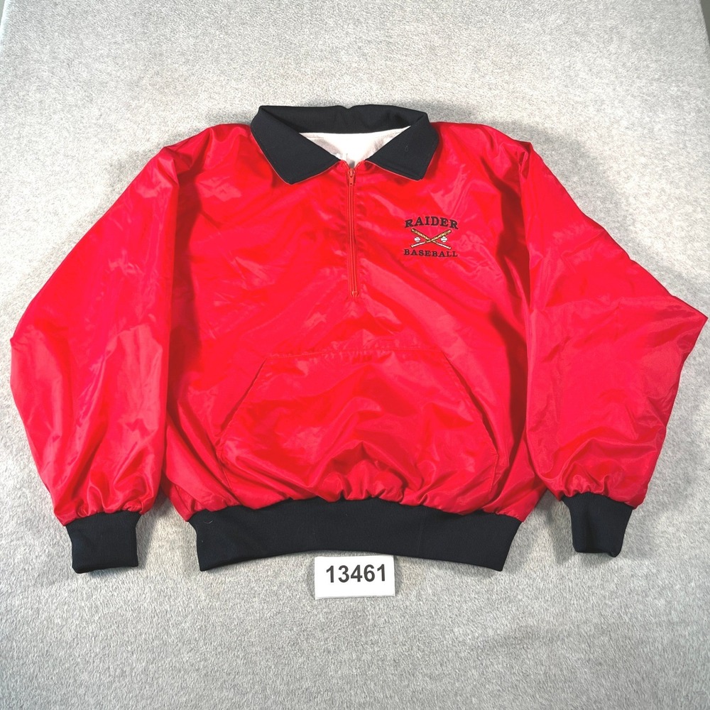 Game Sportswear Windbreaker Mens XL Red Excellent Vintage Baseball Pullover USA